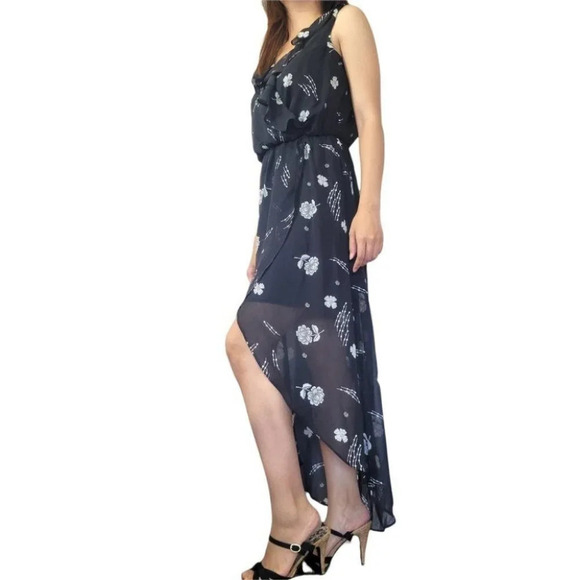 NEW New Maurices Black Floral High Low Dress - Picture 2 of 13